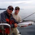 Coho or Silver Salmon on the cast fly